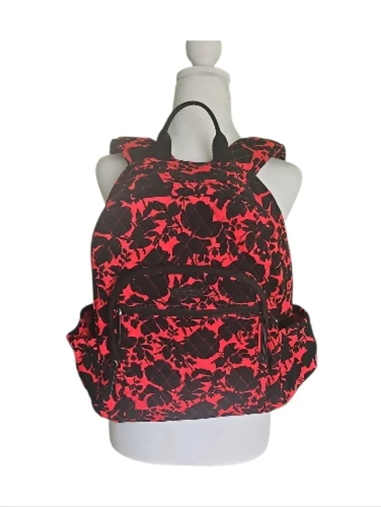 Vera Bradley Quilted Floral Backpack - Red and Black - Picture 2 of 12